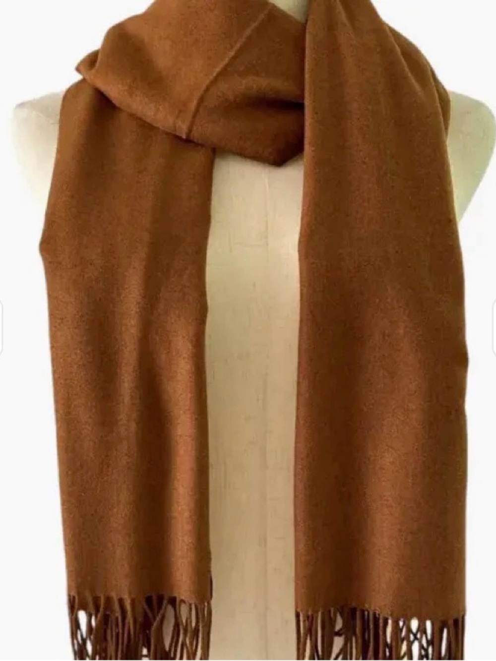 Classic Brown Fringe Scarf